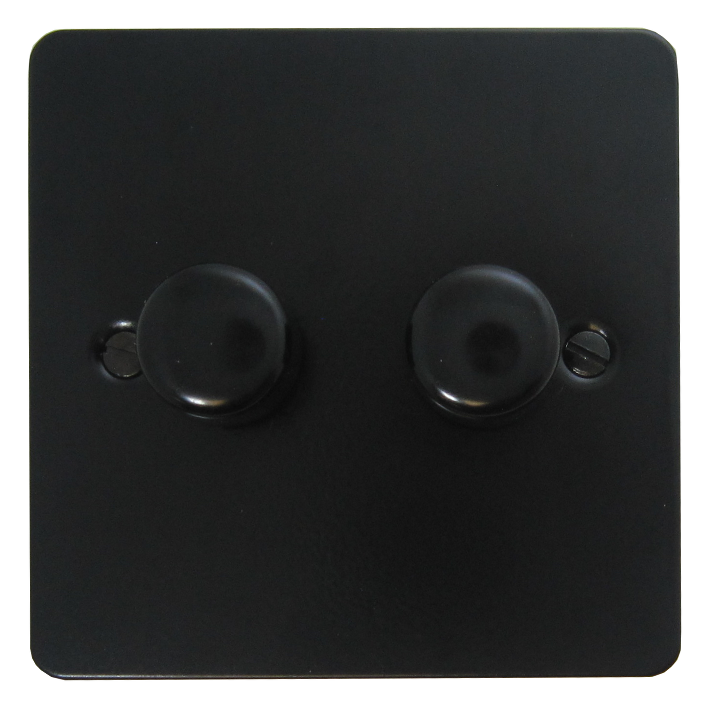 Flat Black 2 Gang LED Dimmer (Black Caps)