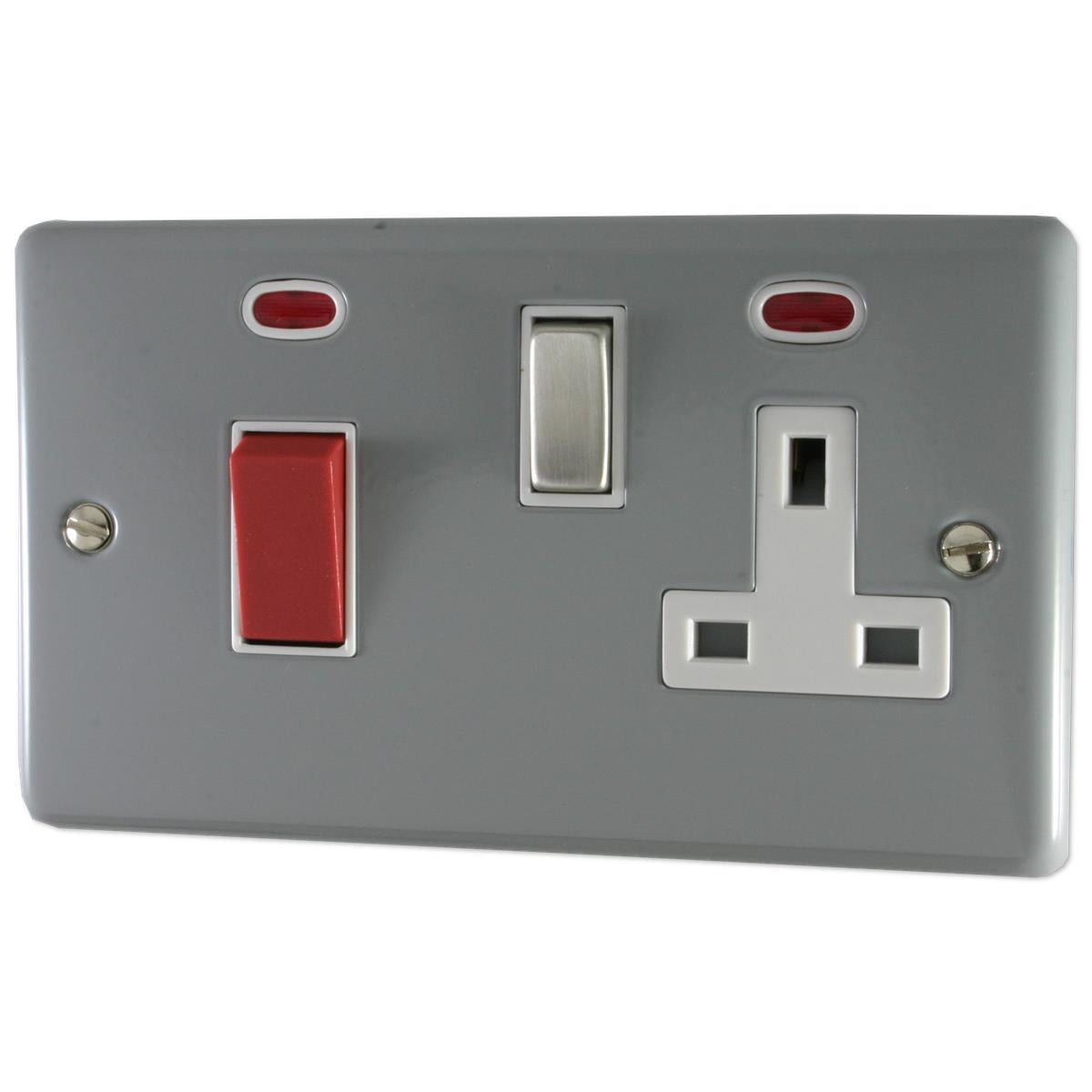 Contour Light Grey Cooker Socket