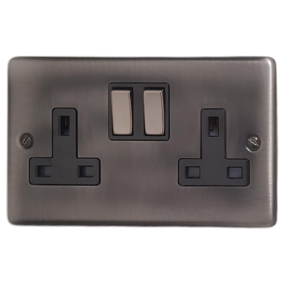 Contour  Slate Effect  2 Gang Socket