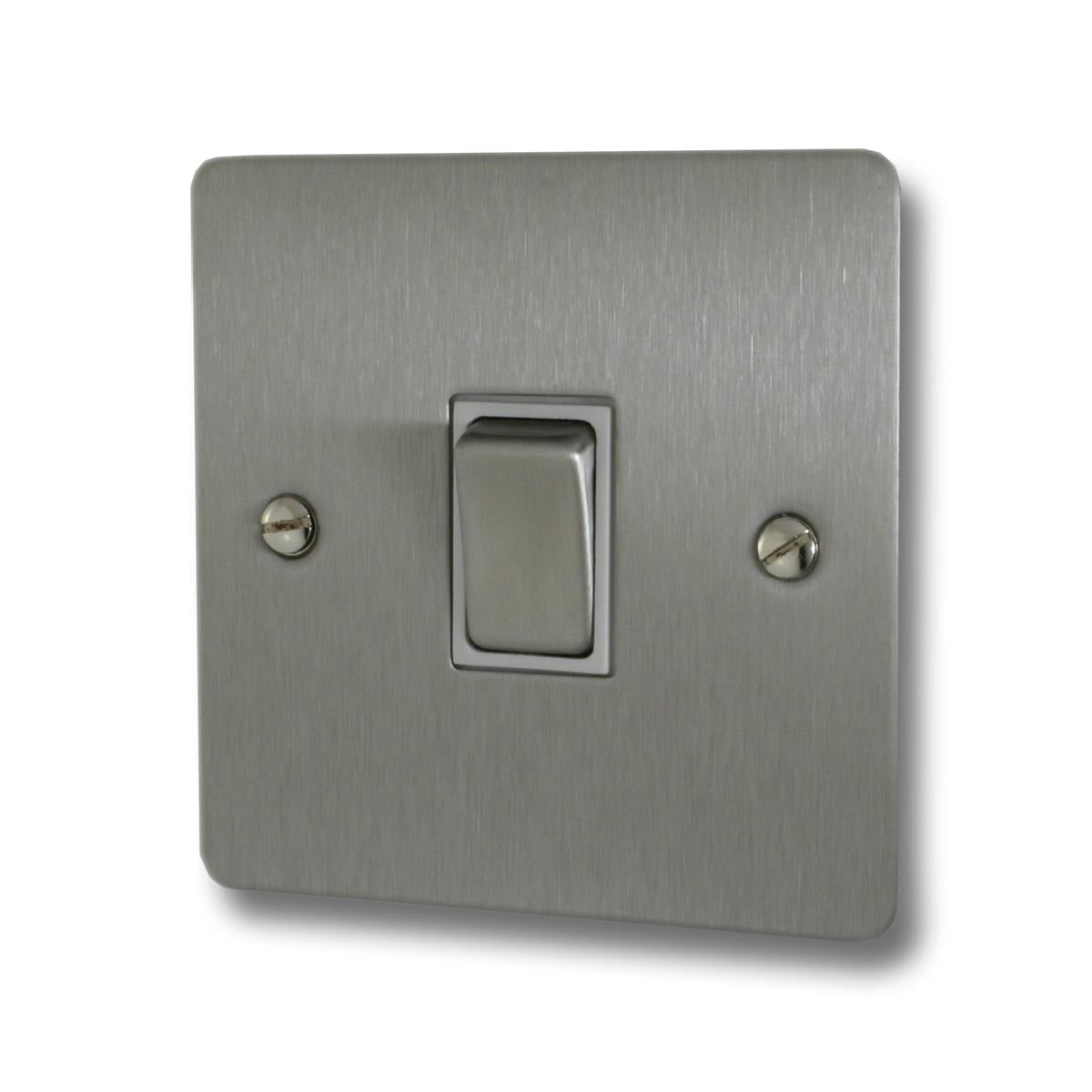 Flat Brushed Steel 1 Gang 2 Way Switch