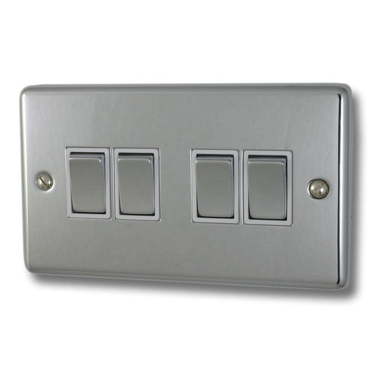 Contour Polished Chrome 4 Gang 2 Way Switch