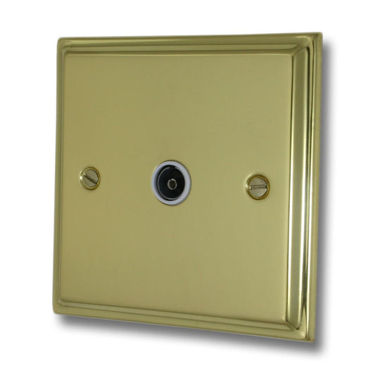 Deco Polished Brass 1 Gang Coax Point