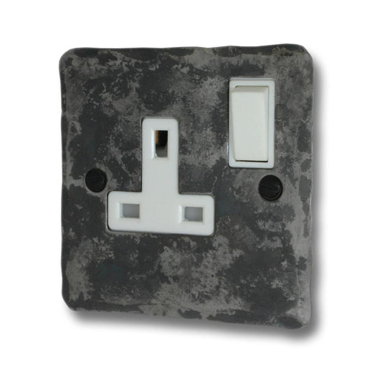 Flat Rustic 1 Gang Switched Socket