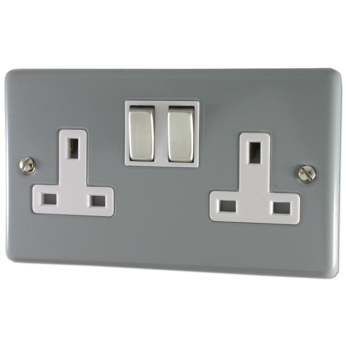 Contour  Light Grey  2 Gang Socket