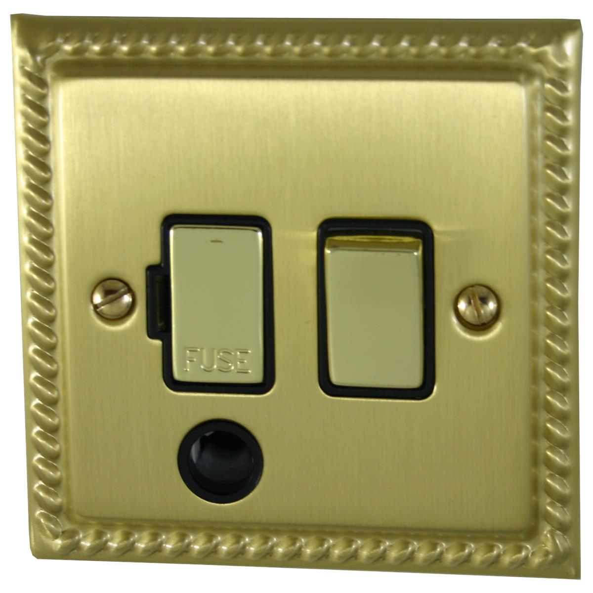 Monarch Satin Brass Switch Fused Spur Flex Outlet