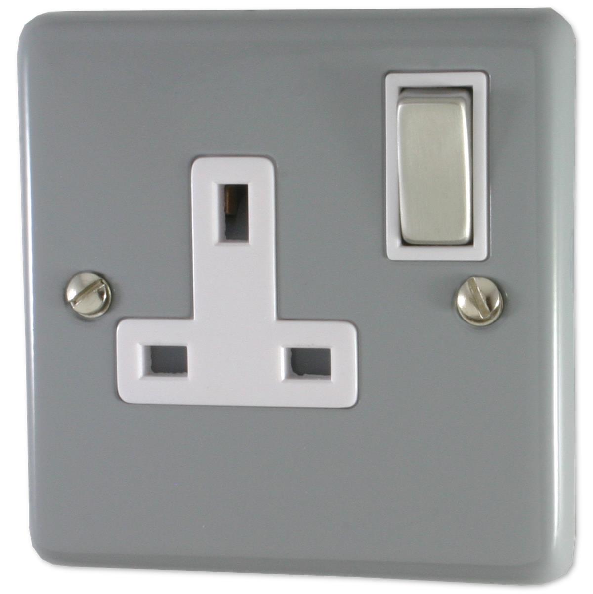 Contour Light Grey 1 Gang Switched Socket