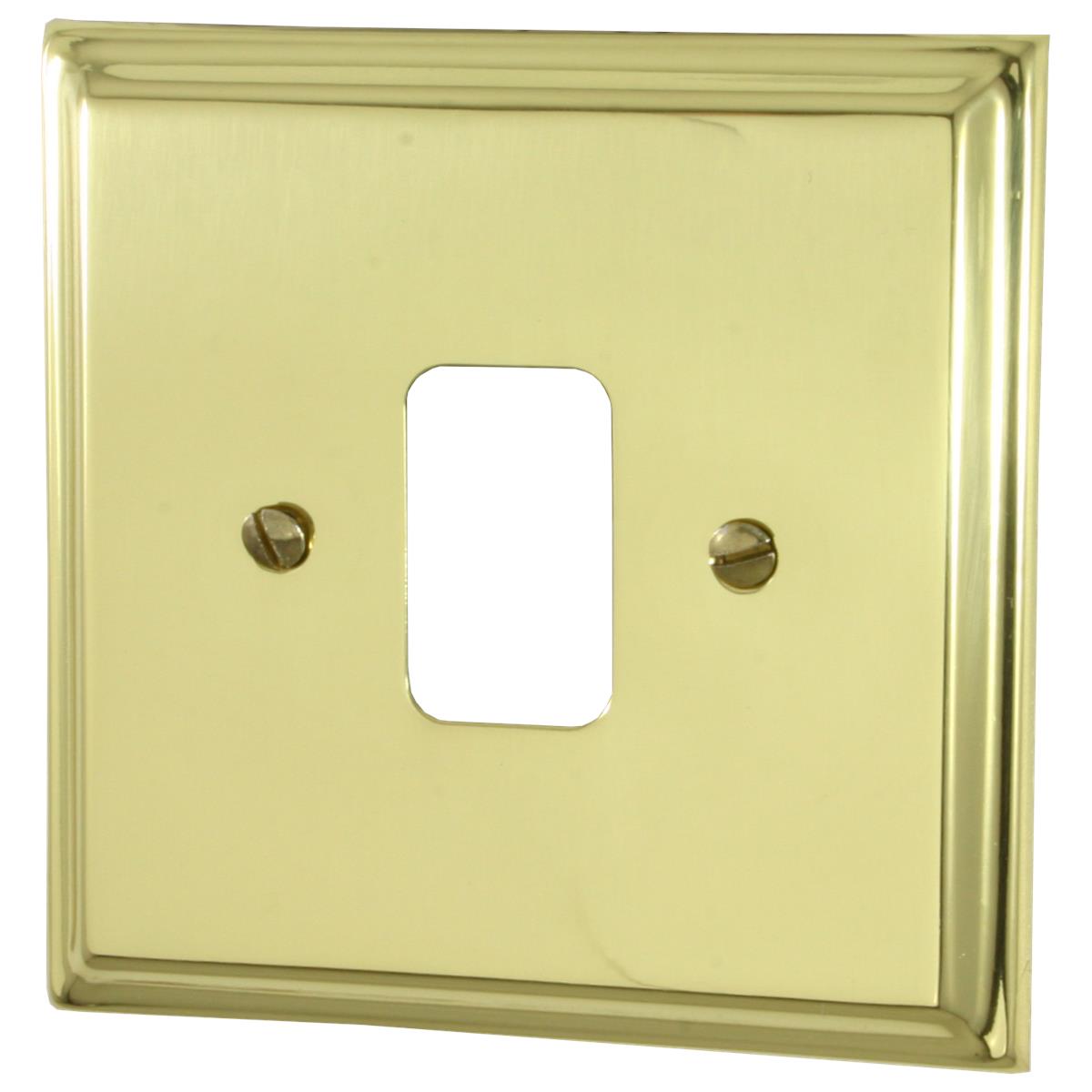 Deco Polished Brass 1 Gang Grid Plate