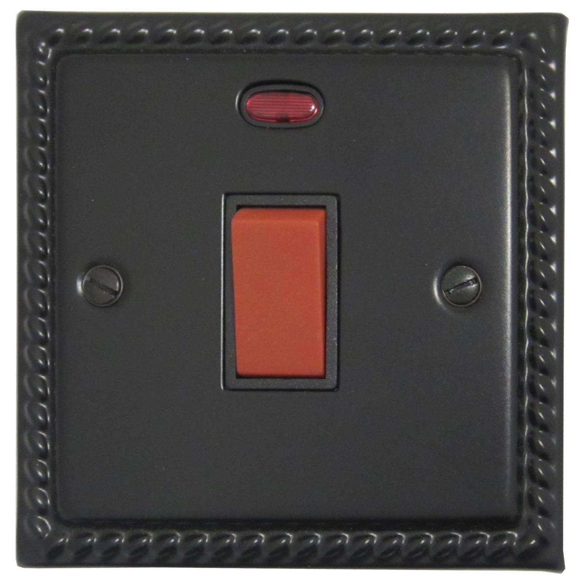 Monarch Flat Black 45A Dp Switch Small Plate