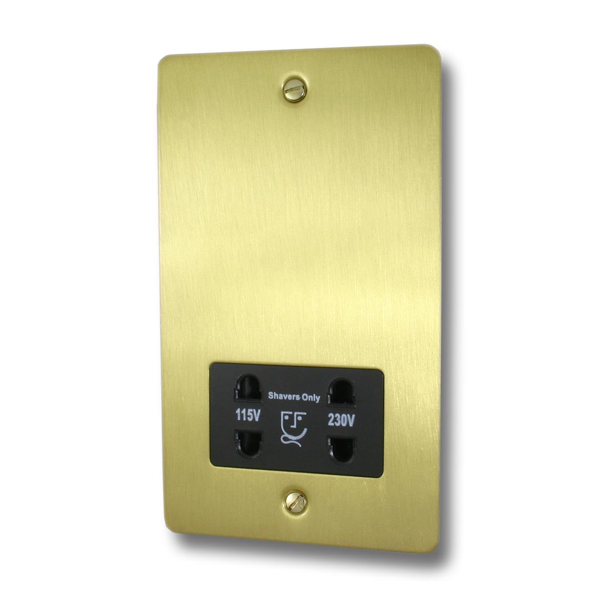 Flat Satin Brass Shaver Socket