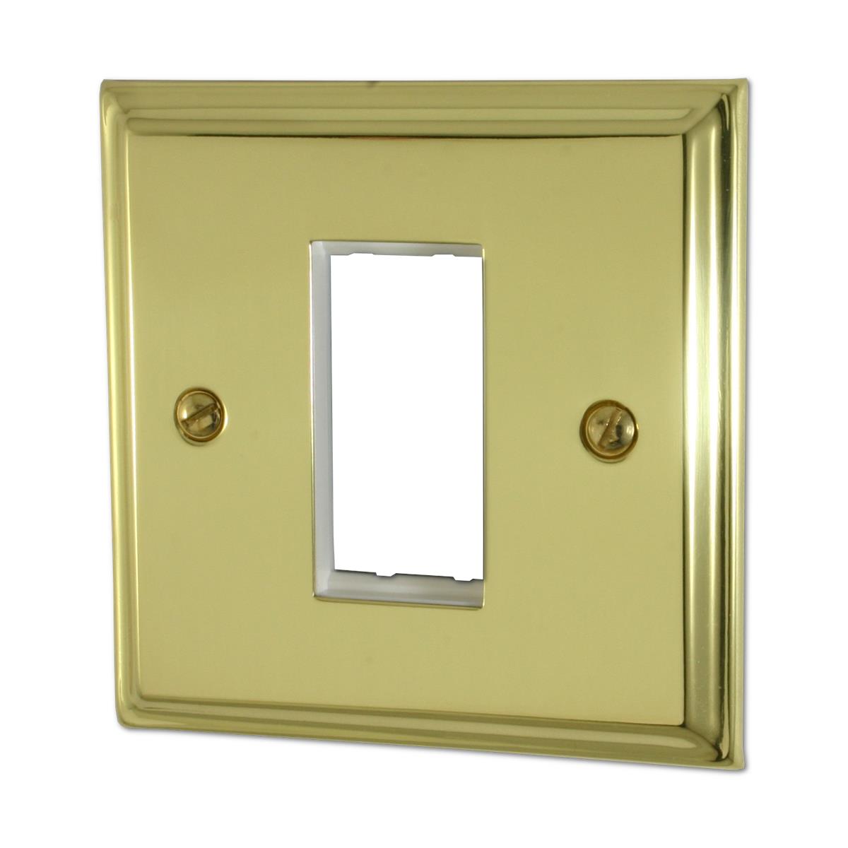 Deco Polished Brass 1 Gang Mod Plate