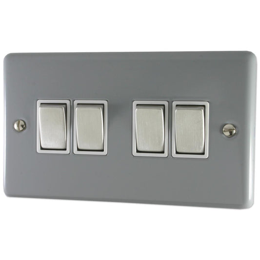 Contour Light Grey 4 Gang 2 Way Switch