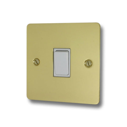 Flat Polished Brass 1 Gang Switch