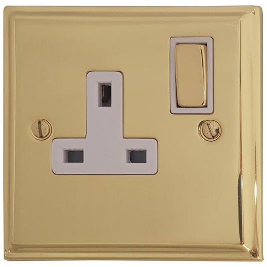 Deco Polished Brass 1 Gang Socket