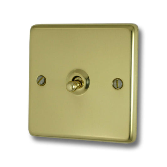 Contour Polished Brass 1 Gang Toggle Switch