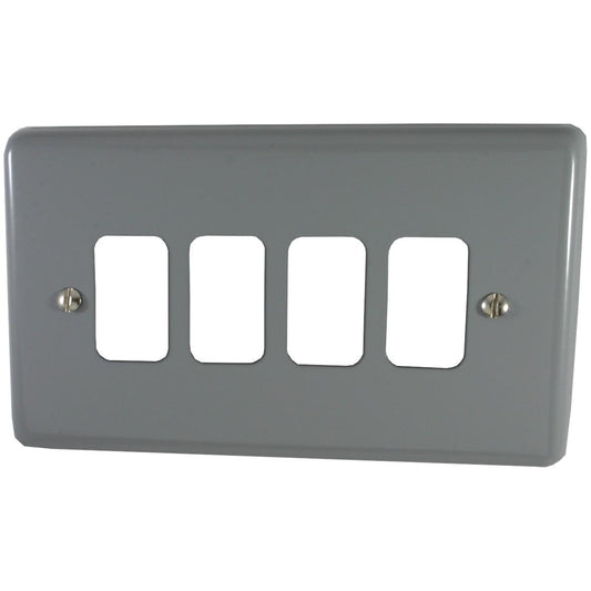 Contour Light Grey 4 Gang Grid Plate