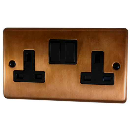 Contour  Tarnished Copper 2 Gang Socket