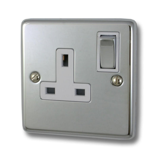 Contour Polished Chrome 1 Gang Switched Socket