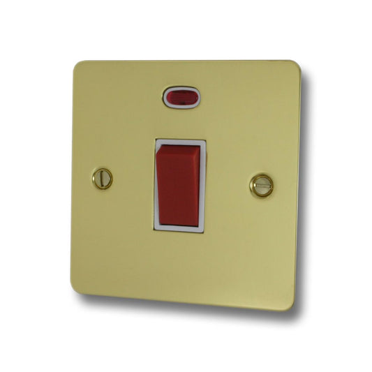 Flat Polished Brass 45A Dp Switch S-Plate