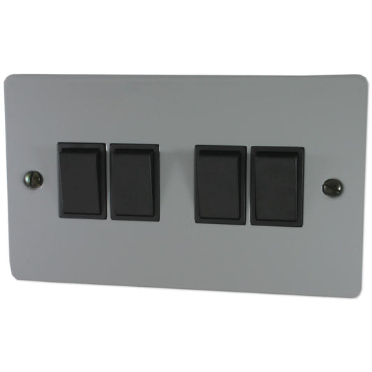 Flat Light Grey 4 Gang 2 Way Switch