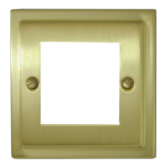 Trimline Satin Brass 2 Gang Mod Plate & Frame