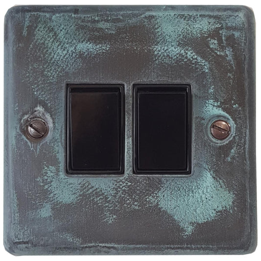 Contour Verdigris 2 Gang 2 Way Switch