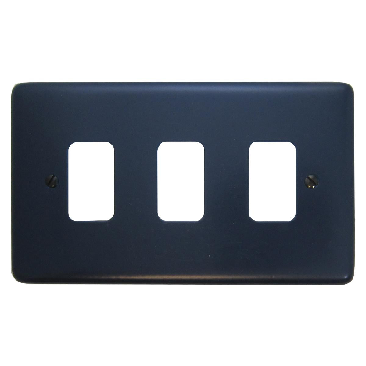 Contour Blue 3 Gang Grid Plate