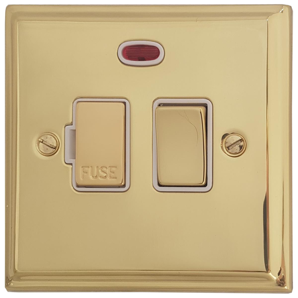 Deco Polished Brass Switch Fused Spur &Neon