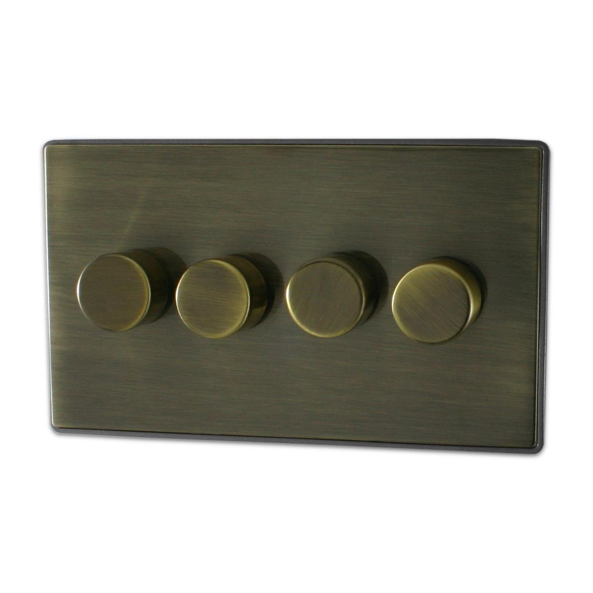 Lexus Antique Brass 4 Gang LED Dimmer