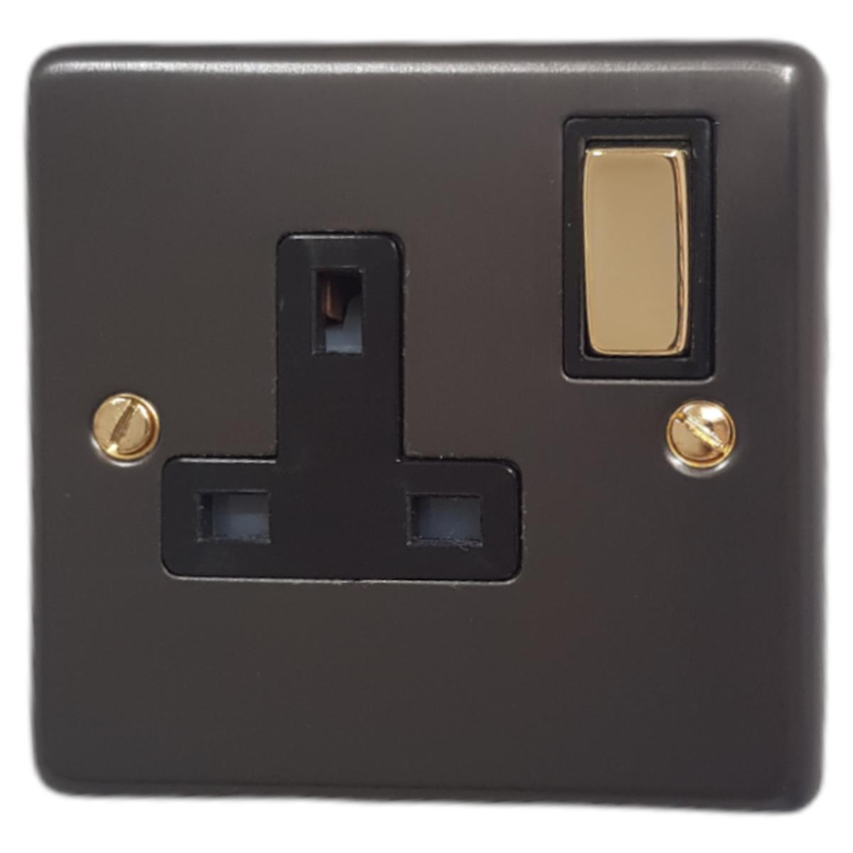 Contour Black Bronze 1 Gang Socket