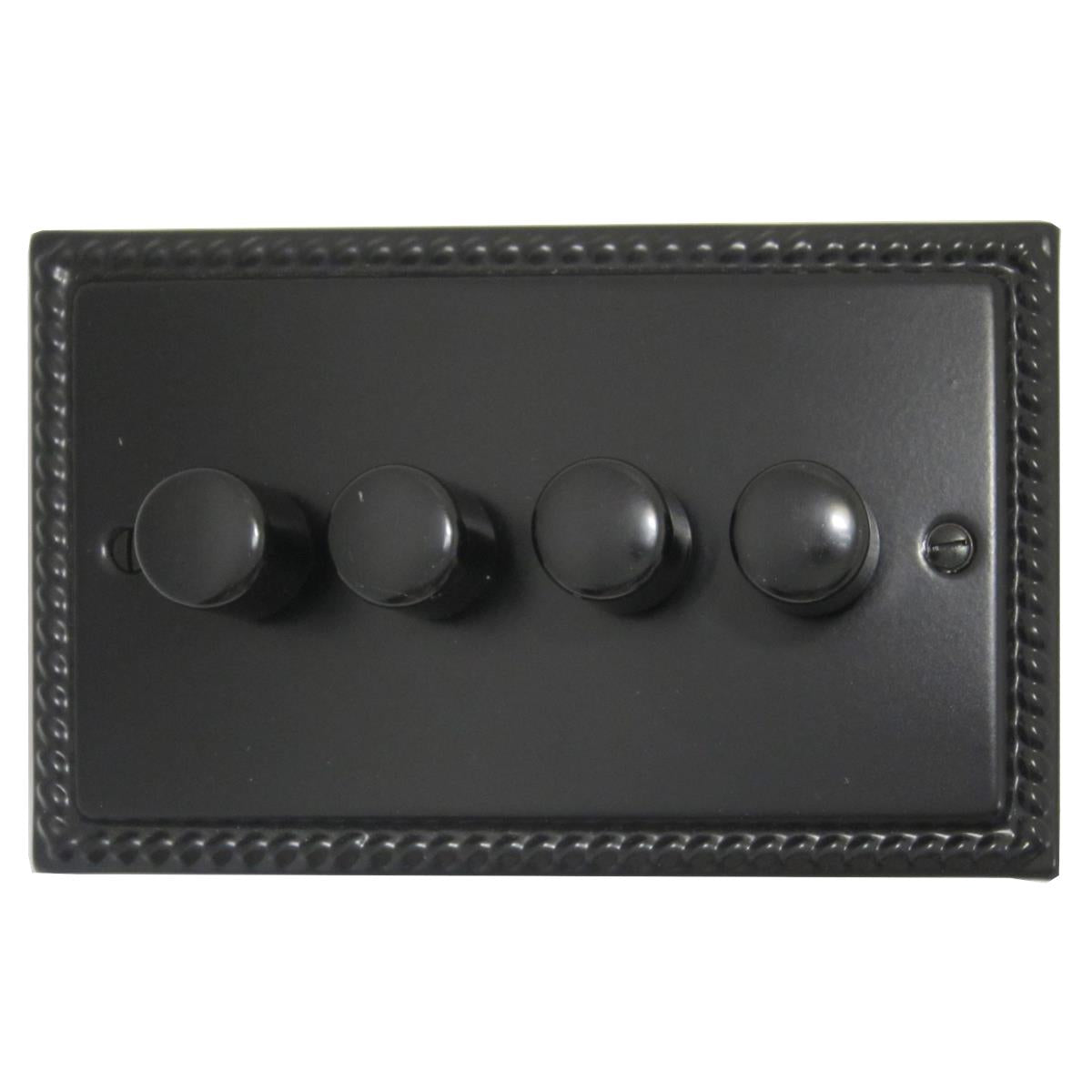 Monarch Flat Black 4 Gang LED Dimmer