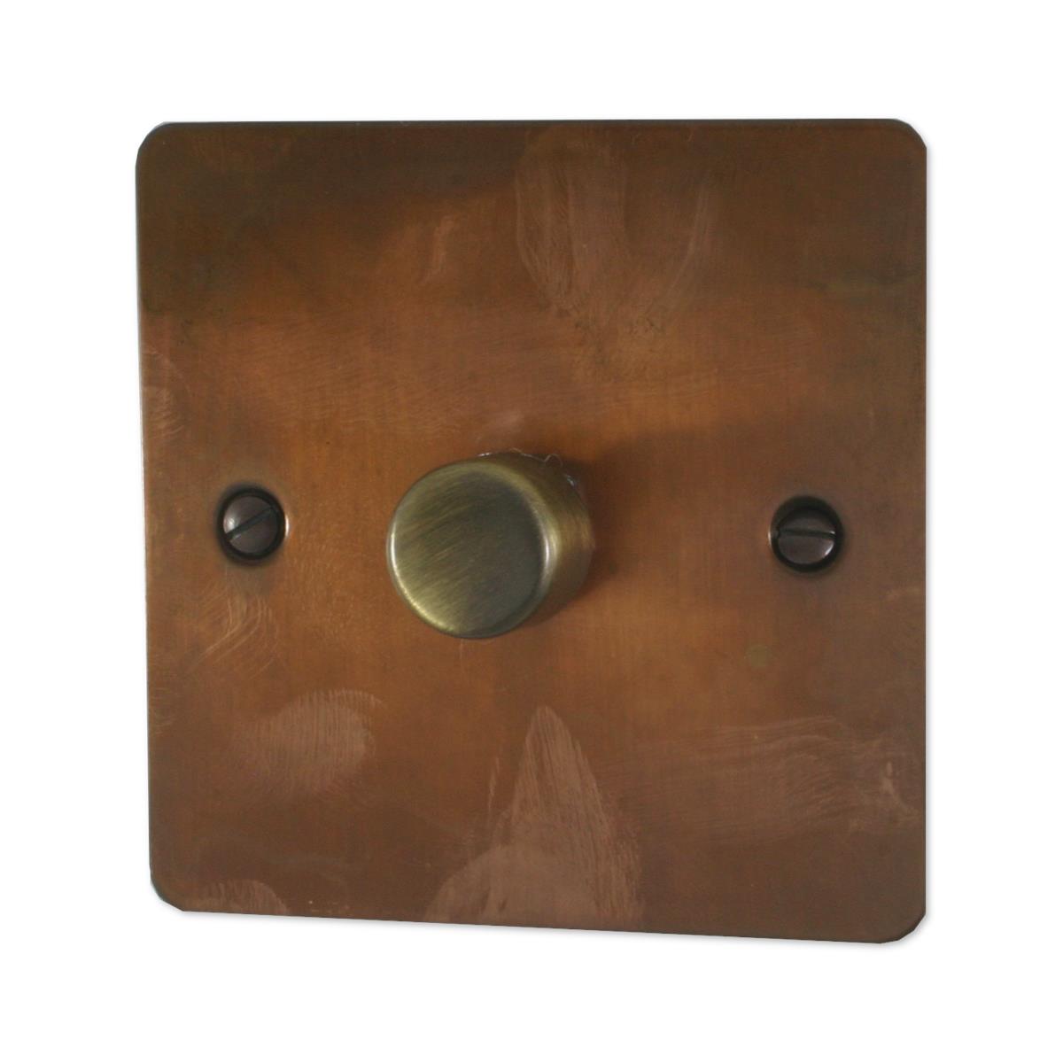 Flat Tarnished Copper 1 Gang LED Dimmer