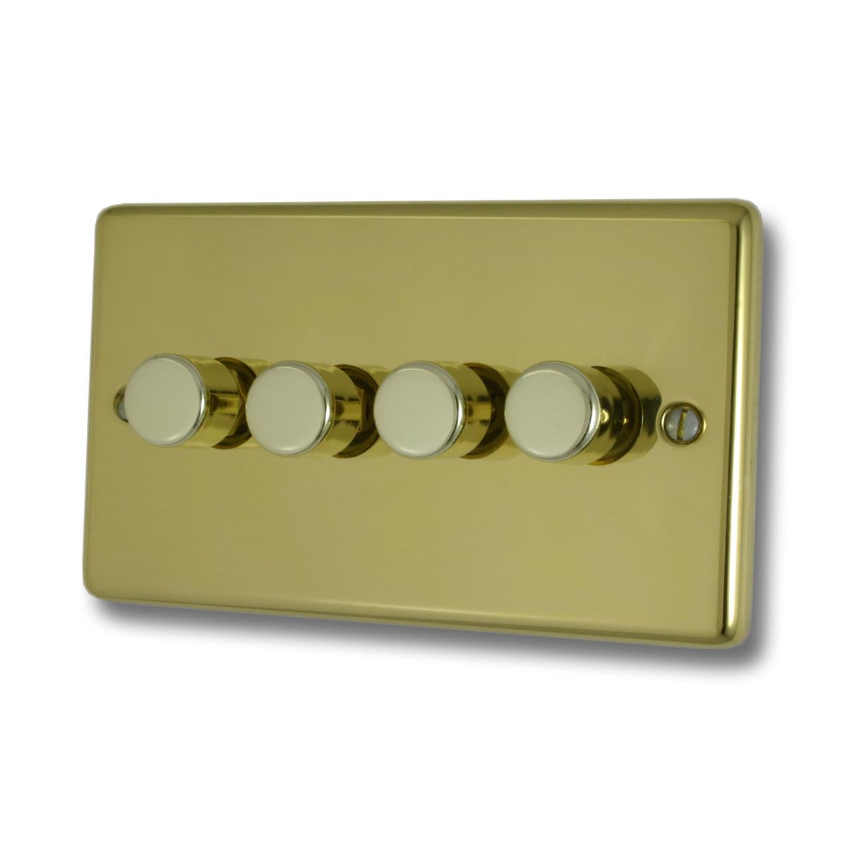 Contour Polished Brass 4 Gang LED Dimmer