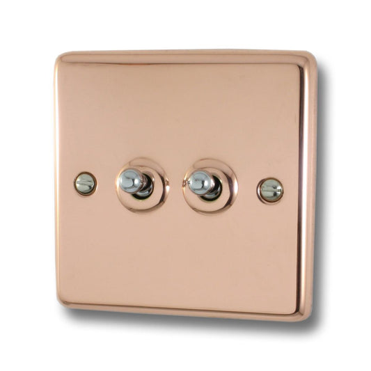 Contour Bright Copper 2 Gang 2 Way Switch