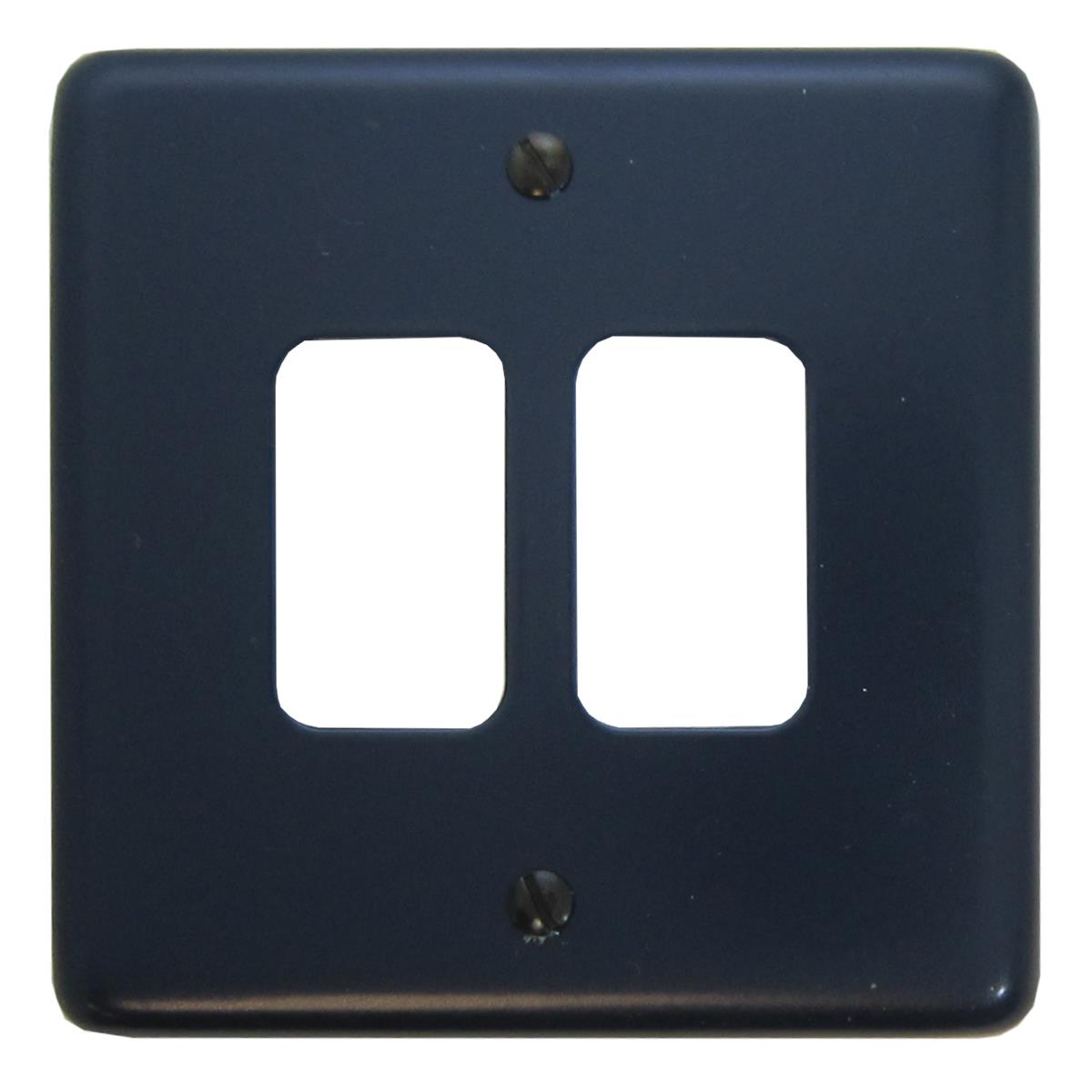 Contour Blue 2 Gang Grid Plate