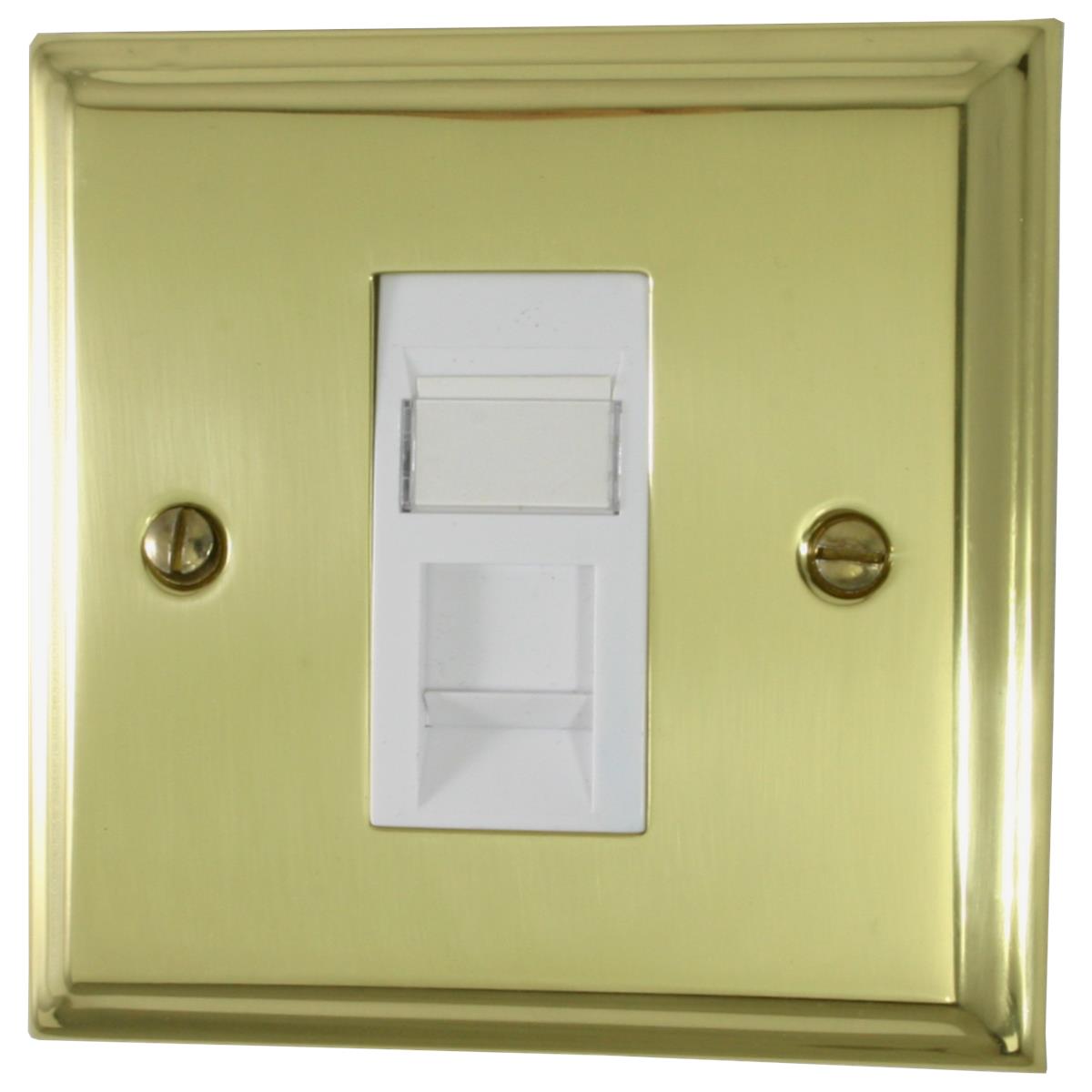 Deco Polished Brass 1 Gang Rj45 Socket