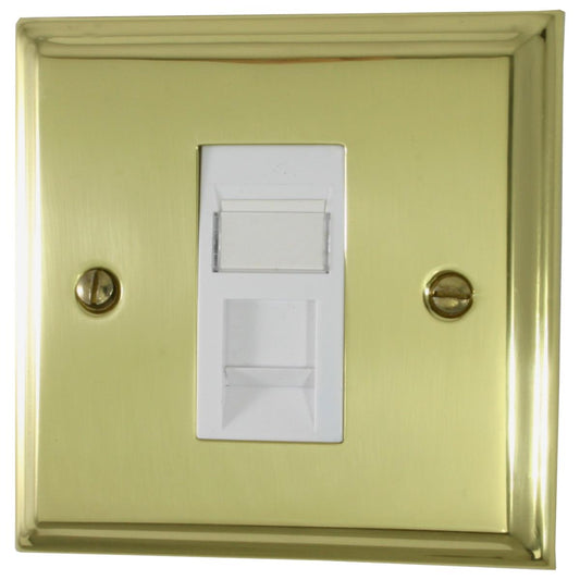 Deco Polished Brass 1 Gang Rj45 Socket