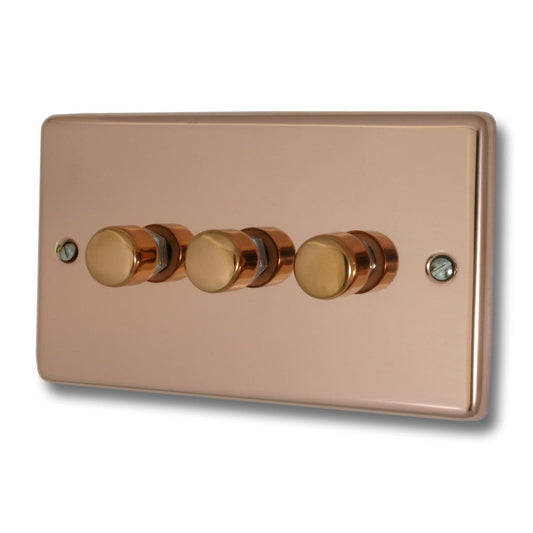 Contour Bright Copper 3 Gang 400W Dimmer