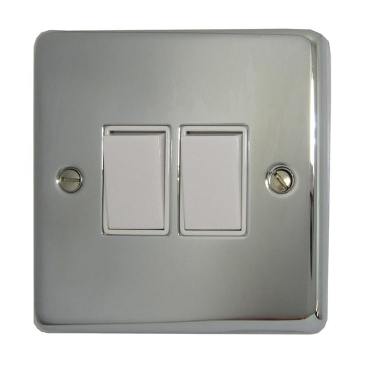 Contour Polished Chrome 2 Gang 2 Way Switch