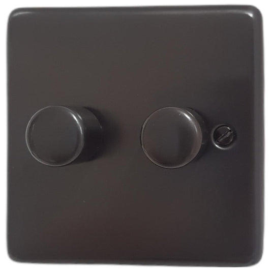 Contour Black Bronze 2 Gang LED Dimmer