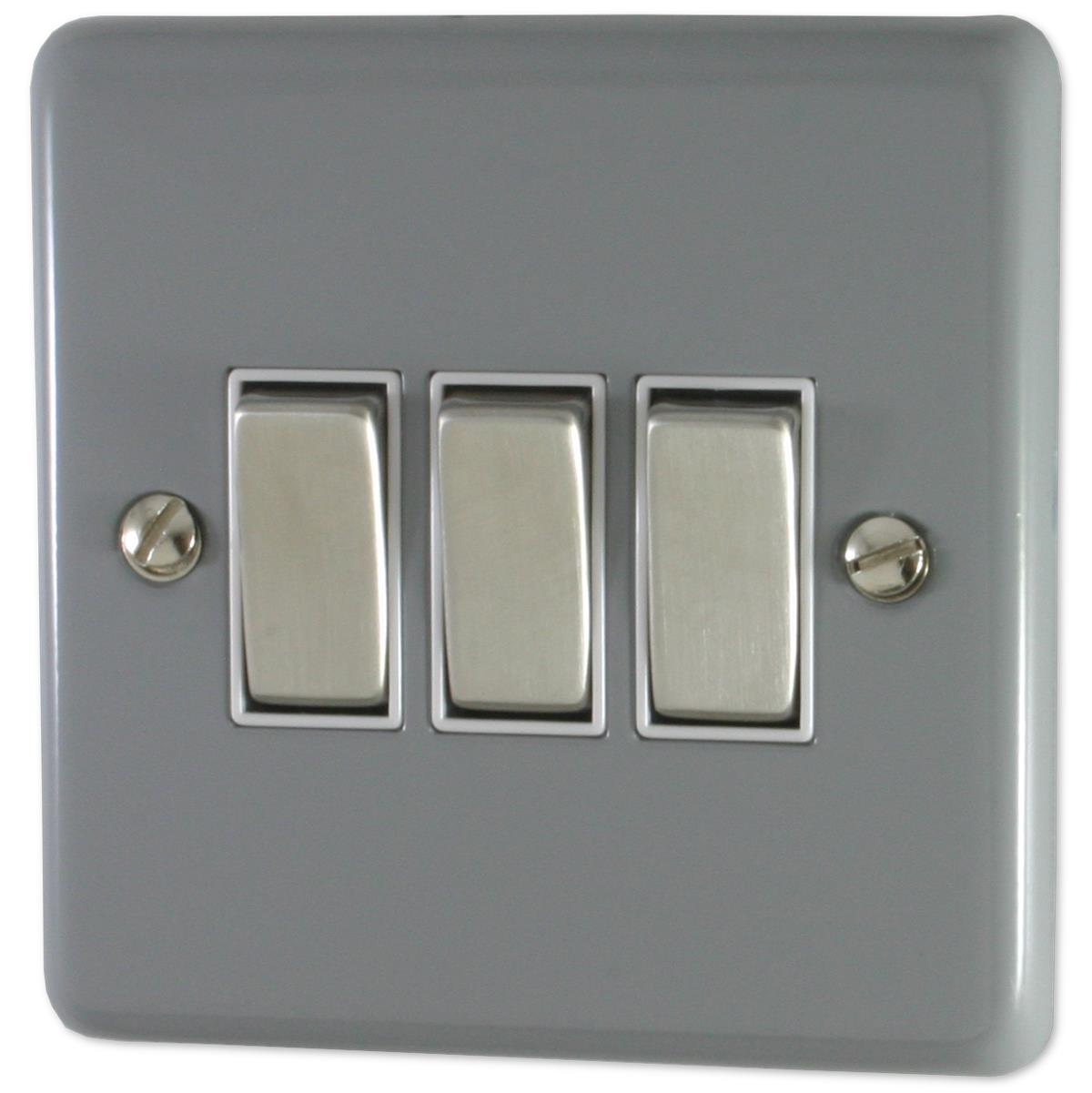 Contour Light Grey 3 Gang 2 Way Switch