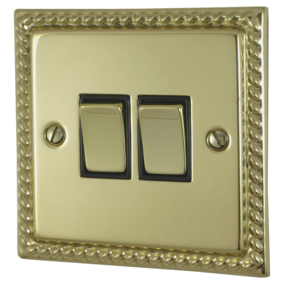 Monarch Polished Brass 2 Gang Switch