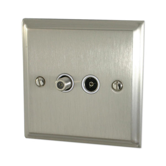 Deco Satin Nickel Coax Point & Satellite Point