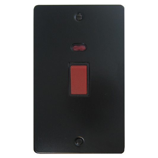 Flat Black 45 Amp Vertical Cooker Switch (Black Insert)