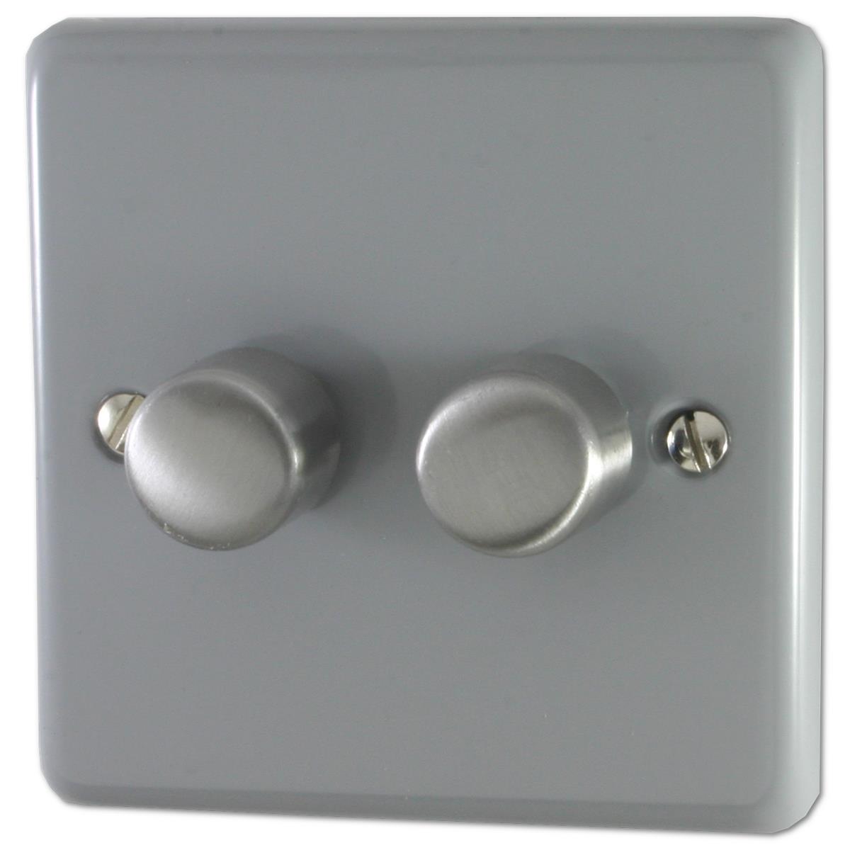 Contour Light Grey 2 Gang LED Dimmer