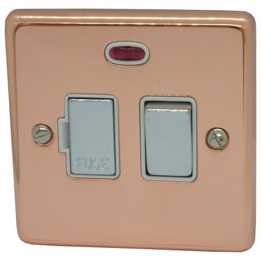 Contour Bright Copper Switched Fuse Spur with Neon (White Insert/ Chrome Switch)