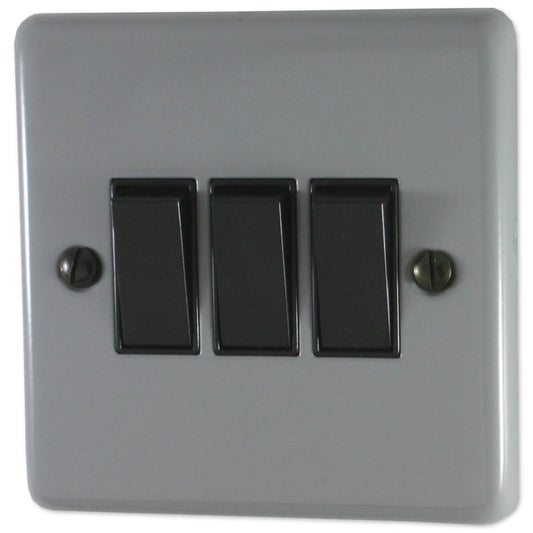 Contour Light Grey 3 Gang 2 Way Switch