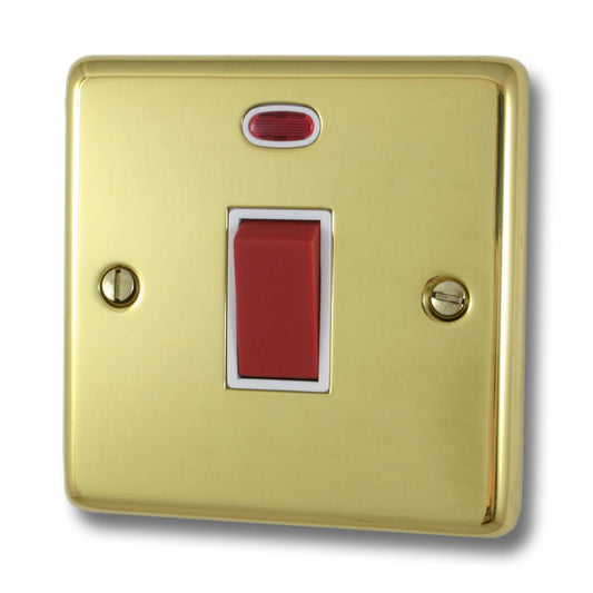 Contour Polished Brass 45 Amp Dp Switch & Neon