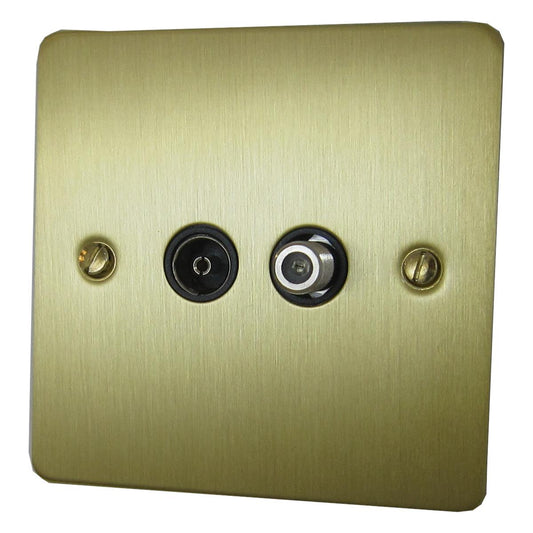 Flat Satin Brass Coax & Satellite Point