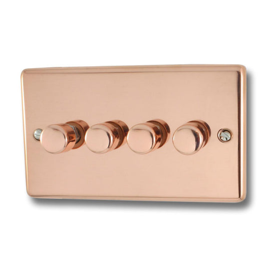 Contour Bright Copper 4 Gang 120W LED Dimmer