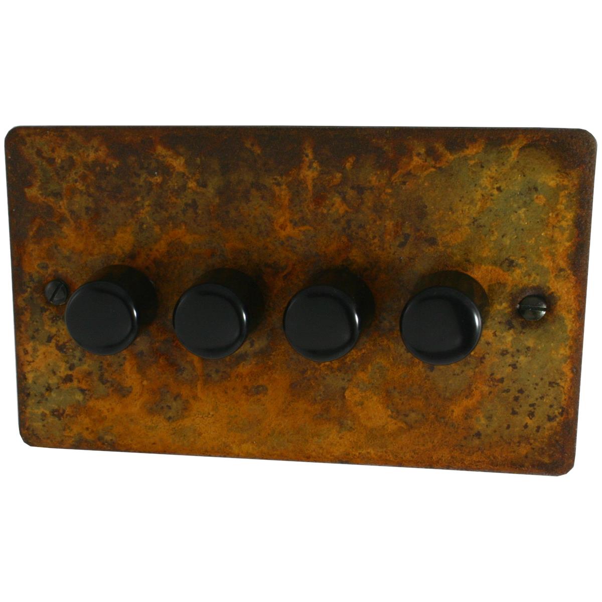 Flat Rust 4 Gang Dimmer 400W